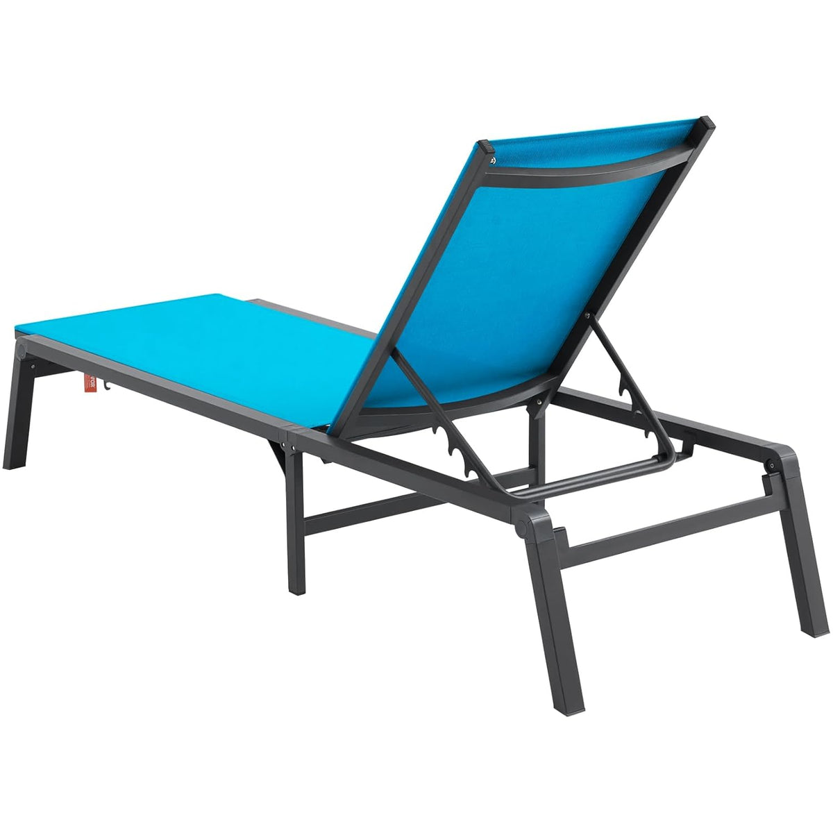 VEVOR Tuinligbed voor buiten, 2 stuks, inklapbaar, van aluminium, voor terras, met 5 verstelbare posities, volledig plat, voor strand, zwembad, outdoor, terras, blauw