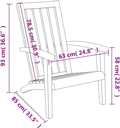 vidaXL Adirondack Garden Chairs Set of 2 Black Polypropylene - QUORE