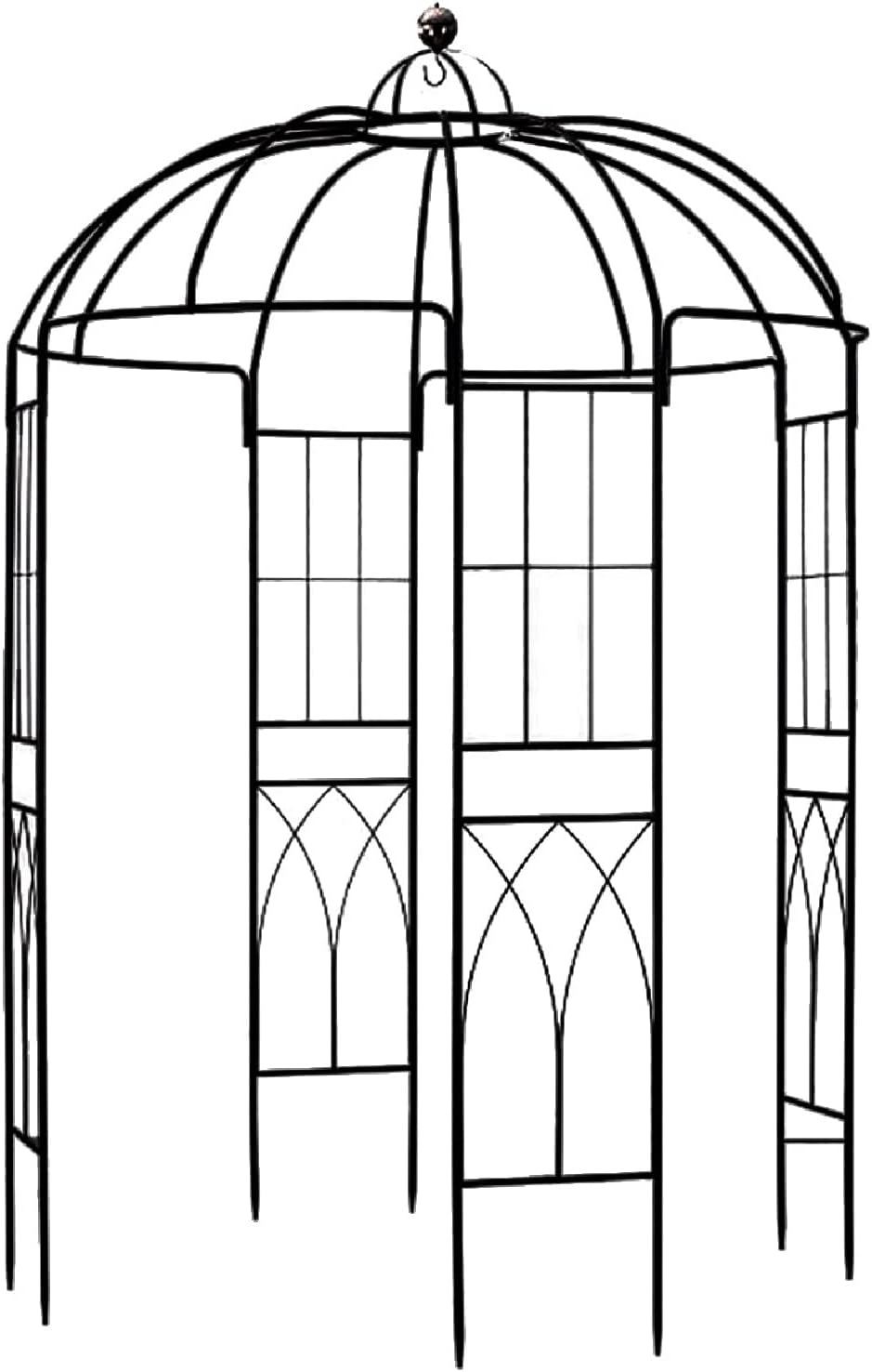 106,7 "L x 81,5" H x 81,5 "W Tuin prieel vogelkooi vorm metalen tuinhuisje pergola paviljoen, tuin roos paviljoen boog, ijzeren frame tuinhuisje geweldig voor achtertuin, gazon, bruiloft