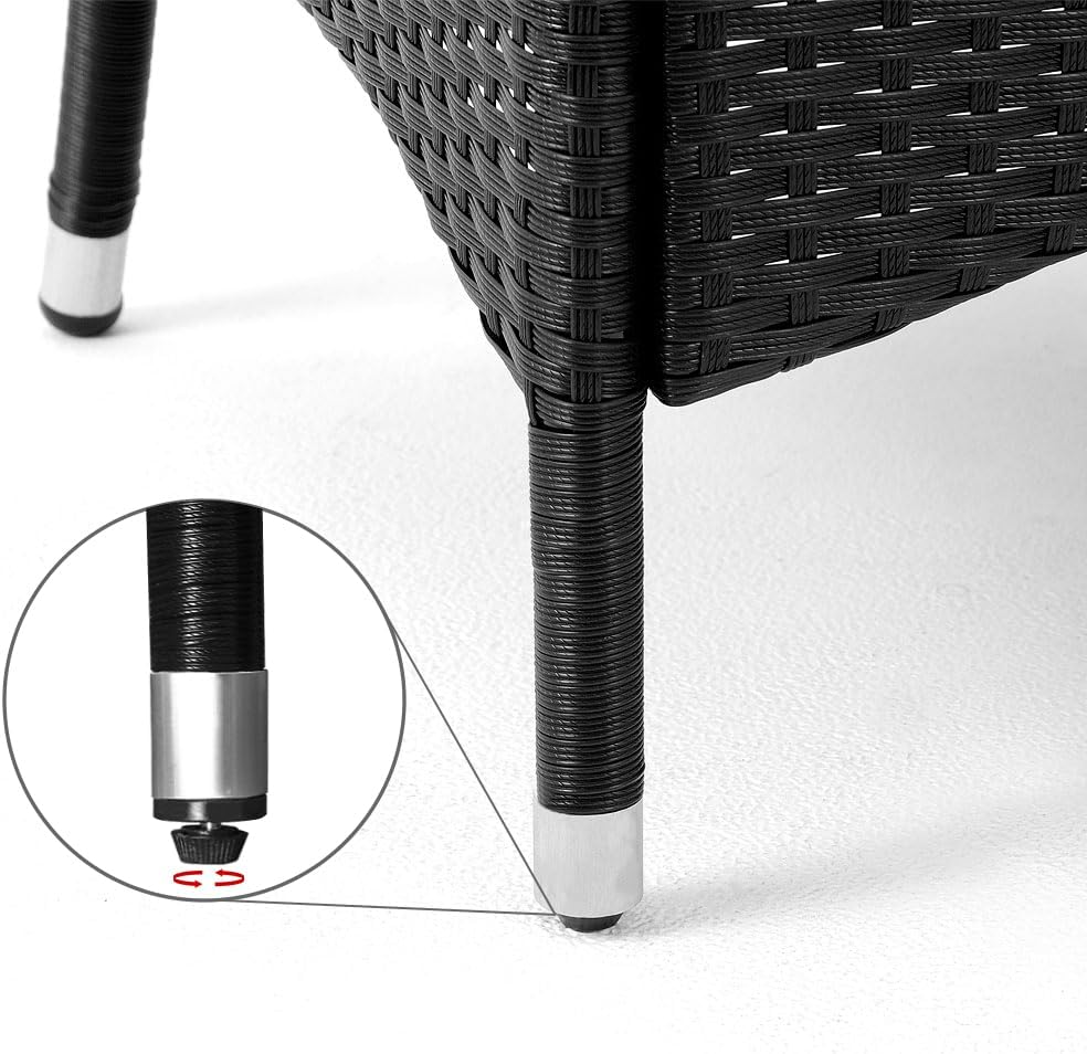 CASARIA Garden Chairs Set Stackable Poly Rattan Weatherproof Stacking Chair Outdoor Adjustable 160kg Load Capacity Garden Patio Balcony Armchair Chair, Mixing: - QUORE