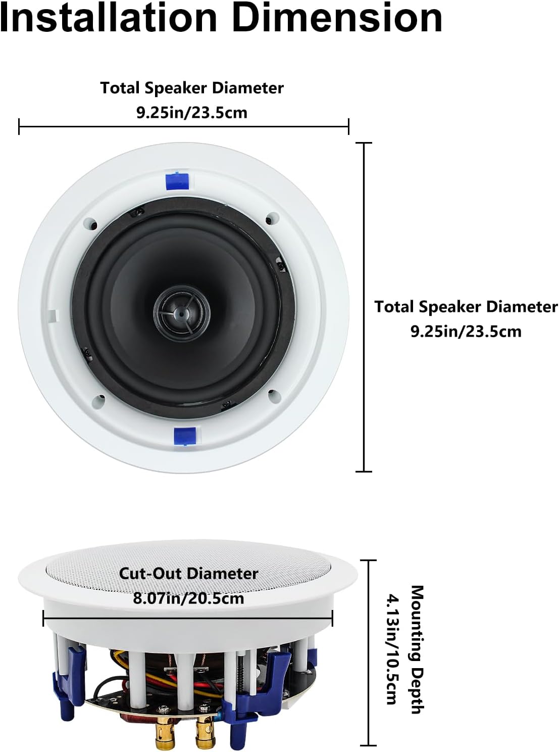 Herdio 6.5 Inch Bluetooth Plafond Luidsprekers 2 Manier 320 Watt Inbouw Stereo Geluid Plafond Luidspreker Voor Badkamer Slaapkamer Thuis Woonkamer