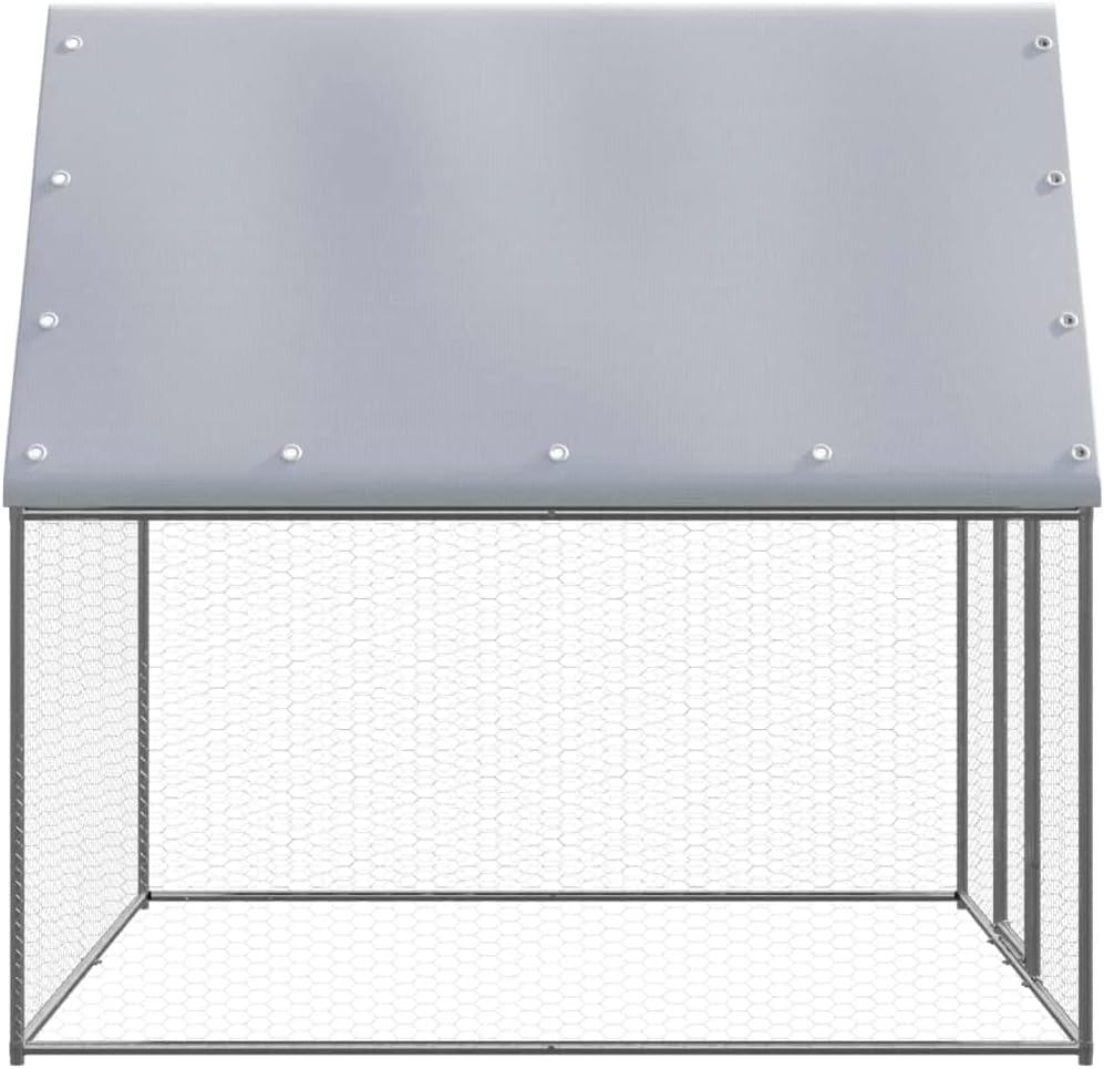 Buitenverblijf Kippen – Kippenren – Vogelskooi – Dierenren – Kippenhok – Gegalvaniseerd Staal – Water- En UV-Bestendig Dak 3x2x2m