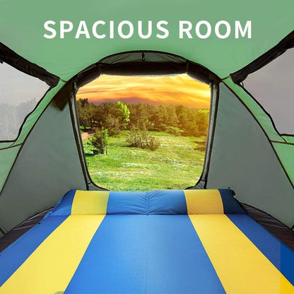 HEWOLF Pop-up tent voor 2-4 personen, campingtent met voortent, automatisch, ultralichte familietent, secondentent, zonwering, cabana-tent voor outdoor, camping, festival, groot legergroen