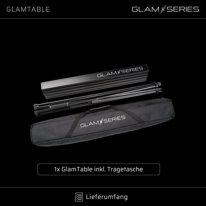 GlamTable make-up tafel inklapbaar, kaptafel tot 20 kg, opmaaktafel met transporttas, cosmetica-tafel voor visagisten, kappers, tatoeëerders