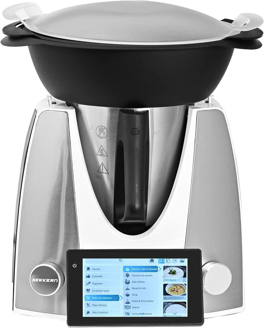 KE-7001 met ingebouwde begeleide recepten, multifunctionele keukenmachine, mixer, 4L, 1800W, slimme kookplaat, 12 automatische programma's