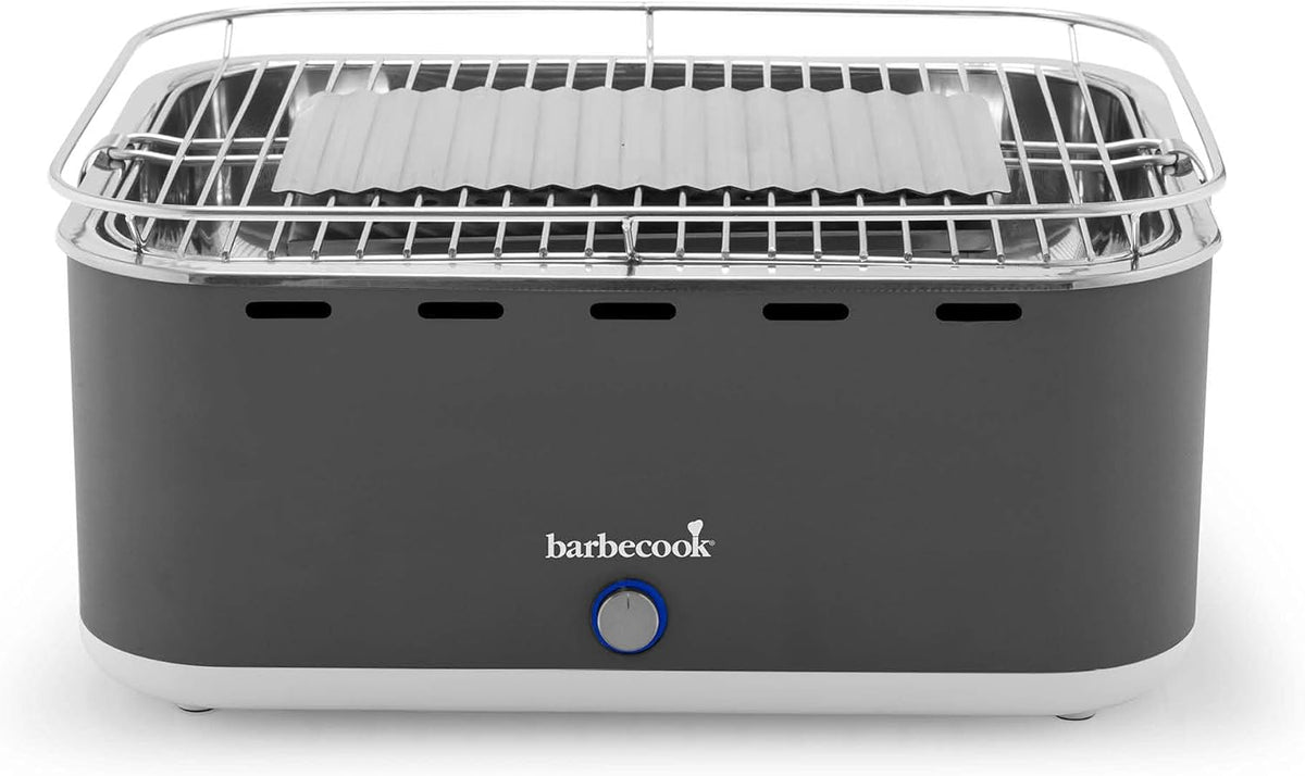 Barbecook tafel bbq Carlo houtskool barbecue met draagtas, geschikt voor 6 personen, Urban Grey, 44x33x21cm