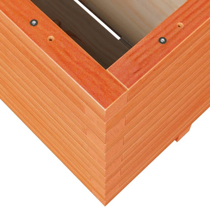 Flower Box Wax Brown 100 x 100 x 49.5 cm Solid Pine Wood Flower Box on Legs Pot with Trellis Planter Patio - QUORE