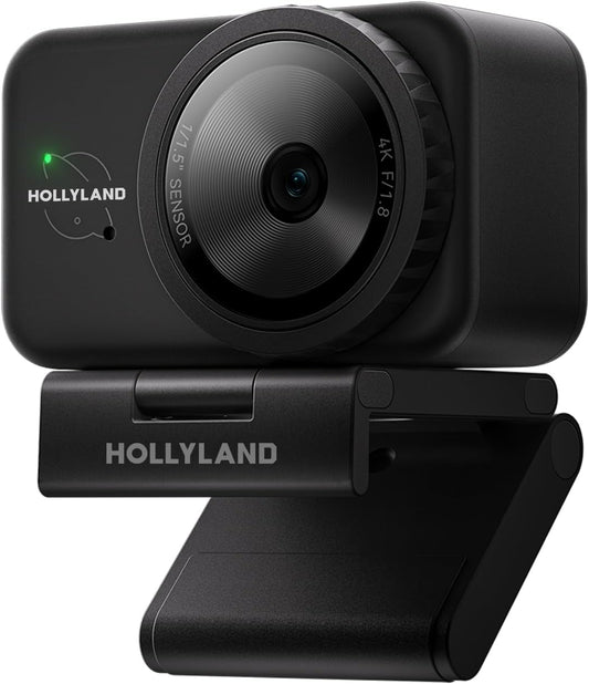 Hollyland Lyra Webcam: UHD 4K Webcam voor PC/Mac, 1/1.5" Sensor, Autoframing, PDAF, HDR - Ideaal voor Live Streaming, Videobellen & Gamen - Werkt met Zoom, Teams, Twitch en Meer