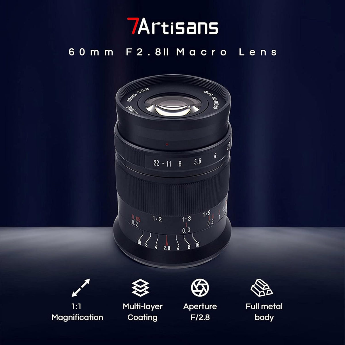 7artisans 60mm F2.8 II V2.0 APS-C macrolens, compatibel met Fuji X-mount camera's Camera's X-A1 X-A10 X-A2 X-A3 A-AT X-M1 XM2 X-T1 X-T3 X -T10 X-T2 X-T20 X-T30 X-Pro1 X-Pro2 X-E1 X-E2 E-E2s X-E3