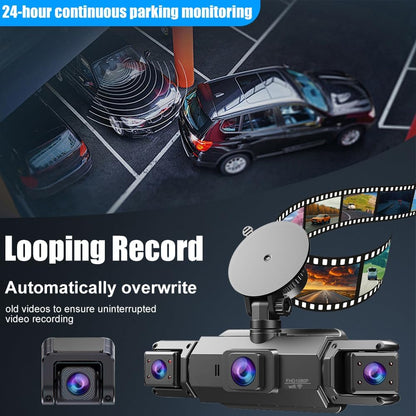 4-Kanaals Dashcam – Autocamera – Autorecorder – Voertuigcamera – Multi-Kanaals Dashcamera – 360° Dekking – 24-Uurs Parkeerbewaking