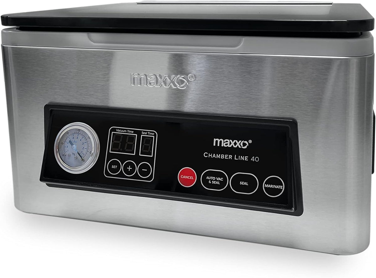 Maxxo VM ChamberLine 40 vacuümmachine, 4 l, professionele vacuümverpakker voor vloeistoffen 72 liter/min + 30 stuks vacuümzakken inbegrepen