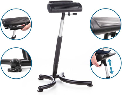 Stahulp – Werkkruk – Sta Kruk – Verstelbare Stoel – Ergonomische Kruk – In Hoogte Verstelbaar 70-93 cm – Hardschuim Zitting Met Antislip