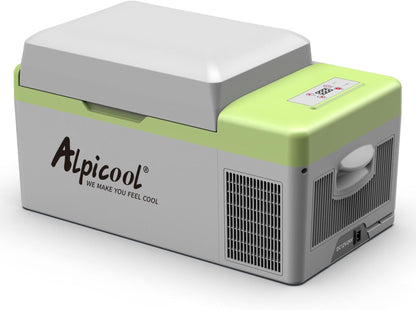 Alpicool Y20T Koelbox, 20 liter, 12 V, mini-koelkast, elektrische compressor, auto-koelkast, camping, vriesbox, klein, draagbaar, voor auto, vrachtwagen, boot, camper