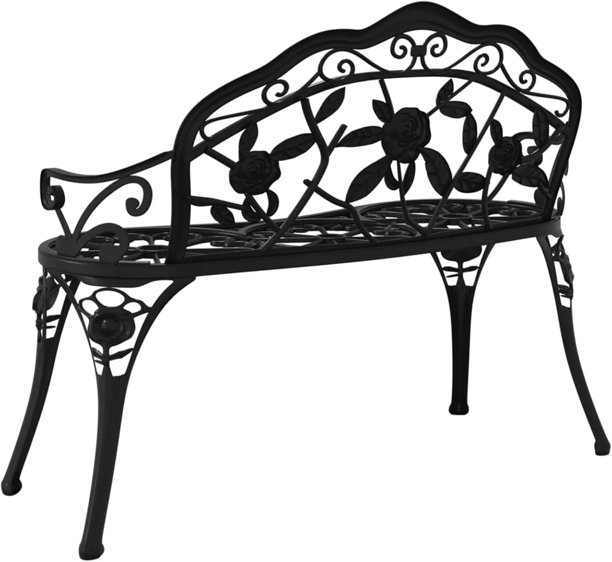 LAPOOH Garden bench 100 cm made of black cast aluminium, furniture, garden furniture and garden chairs, garden benches -317740 - QUORE