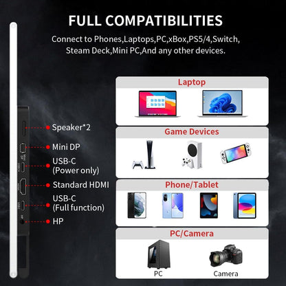 Portable Monitor Touch Screen 14 inch 2K, 2560x1440 100% P3 1Ms Mobile Display, AES Stylus Pen Support, Eye Care Portable Monitor - QUORE