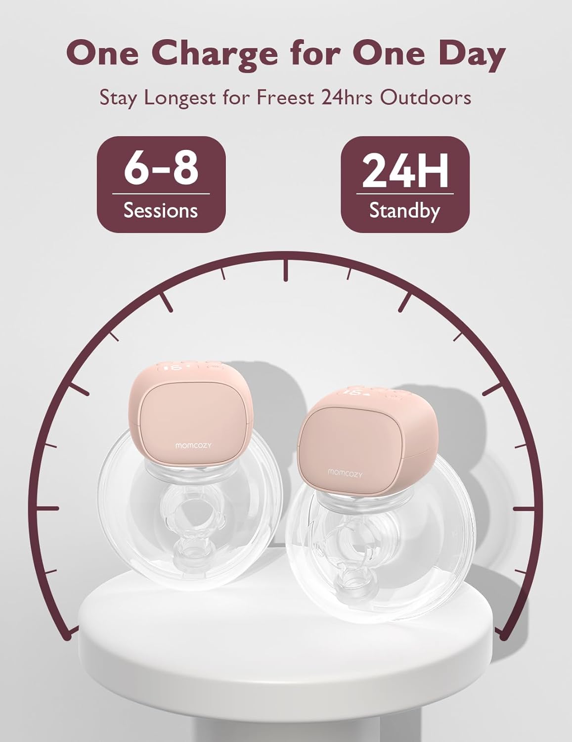 Momcozy S9 Pro Elektrische Borstkolf Bijgewerkt, Handsfree Borstkolf Met Lange Accuduur En LED-Display, Met 2 Modi En 9 Niveaus (Roze, 2-Pack)