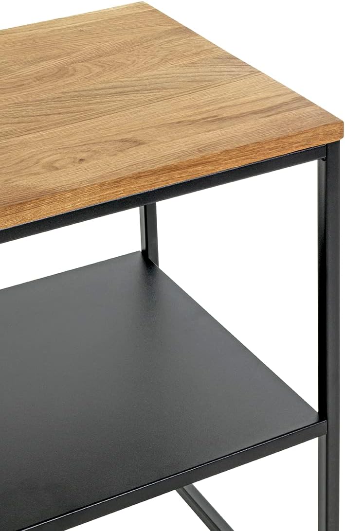HAKU Bijzettafel, massief hout, eikenhout, zwart, B 45 x D 35 x H 60 cm