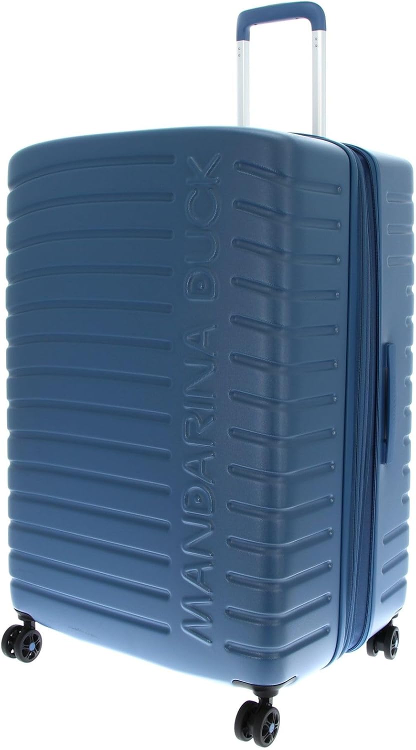 Mandarina Duck Flyduck Trolley Large EXP, China blue, 75 cm x 33 cm x 39 cm, nuova linea superleggera in policarbonato
