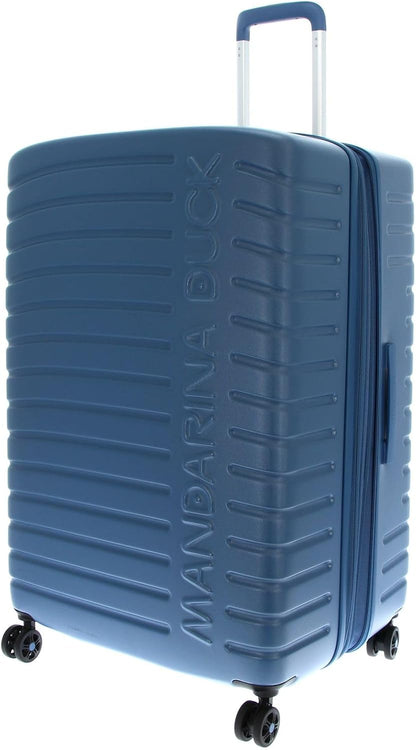 Mandarina Duck Flyduck Trolley Large EXP, China blue, 75 cm x 33 cm x 39 cm, nuova linea superleggera in policarbonato