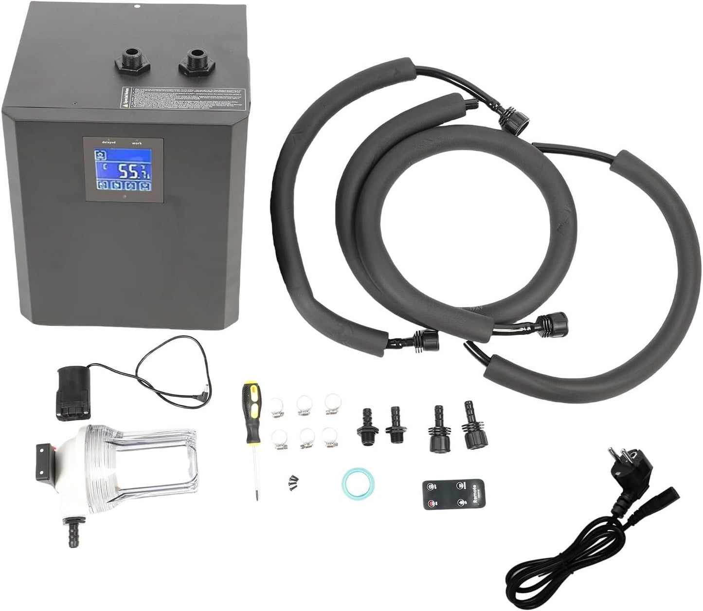 Waterkoeler voor Badwater 1/3 Pk – IJsbadkoeler – Badkuipkoeler – Badwater Chiller – Koelsysteem voor IJsbad – LCD-Aanraakscherm met Afstandsbediening – Tot 300 Liter