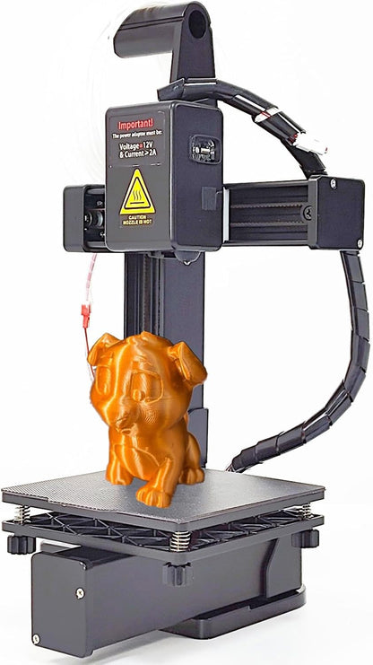 FDM Mini 3D-printer, frequentieverdeling multiplexing 3D-printer, volledig gemonteerde 3D-printer voor beginners, hoge precisie printen met TPU PLA, Zwart