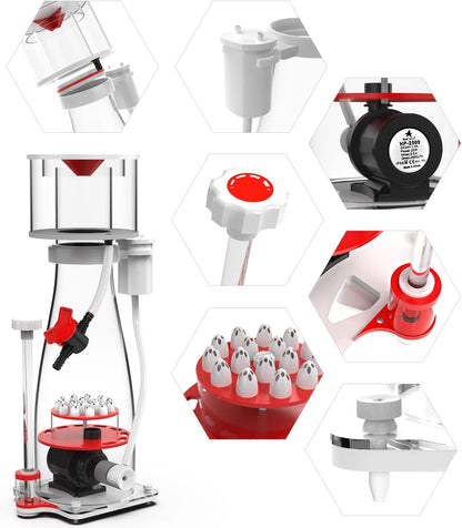 Eiwitafschuimer – Aquarium Skimmer – In-Sump Filter – Proteïne Skimmer – Waterreiniger – Compact Ontwerp – Instelbare DC Pomp 25W
