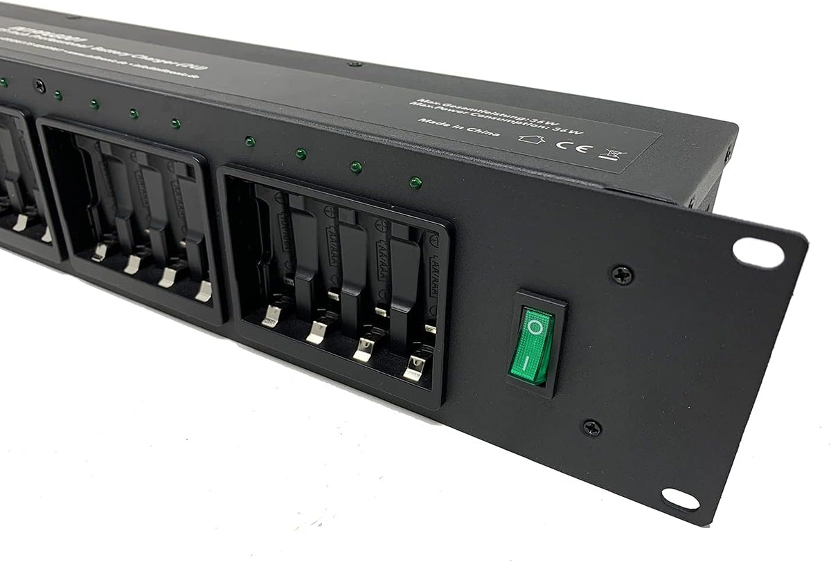Infitronic IN19PLG001 Professionele acculader voor 16 x Ni-MH AA/AAA accu's, 19 inch, 2HE