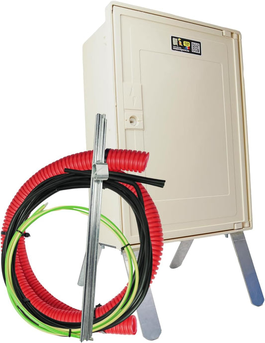 Carré Rouge - Bouwplaatsmeterset 30/45/60A "ondergronds", IP2X aansluitblok, 3 m verpakking - compatibel met ENEDIS-aansluiting, gemaakt in Frankrijk - 49 x 35 x 20 cm