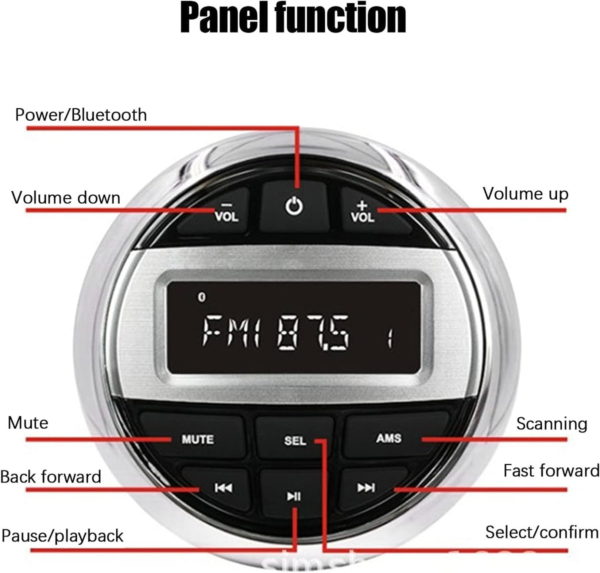 Marine Stereo Receptor,Boot Jacht Onderdelen,Marine Bluetooth Luidspreker Mp3-speler Waterdichte Boot Accessoires Voor Badkamer Sauna