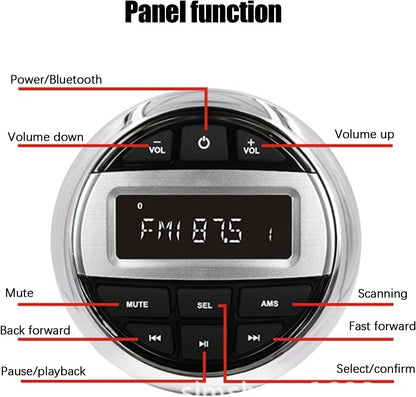 Marine Stereo Receptor,Boot Jacht Onderdelen,Marine Bluetooth Luidspreker Mp3-speler Waterdichte Boot Accessoires Voor Badkamer Sauna