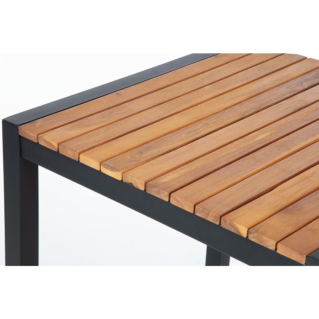 Bolero Vierkant Staal en Acacia Bar Tafel 600mm, DS155