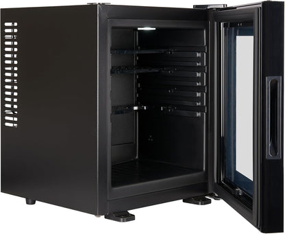 Corby Eton 20L glazen minibar in zwart met zwarte binnenkant - EU-stekker