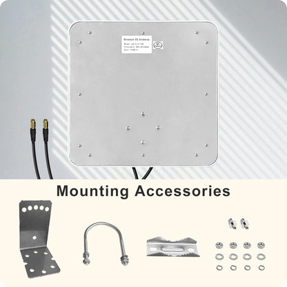 5G Antenne Outdoor 4G LTE Antenne Dual-Polarisatie 14DBi WiFi Antenne 698-2700 | 3300-3800 MHz Signaalrichtantenne MIMO Router Externe Antenne SMA / TS9 antenne, 2x10M kabel, 3G/4G/5G/GSM/GPRS - Wit