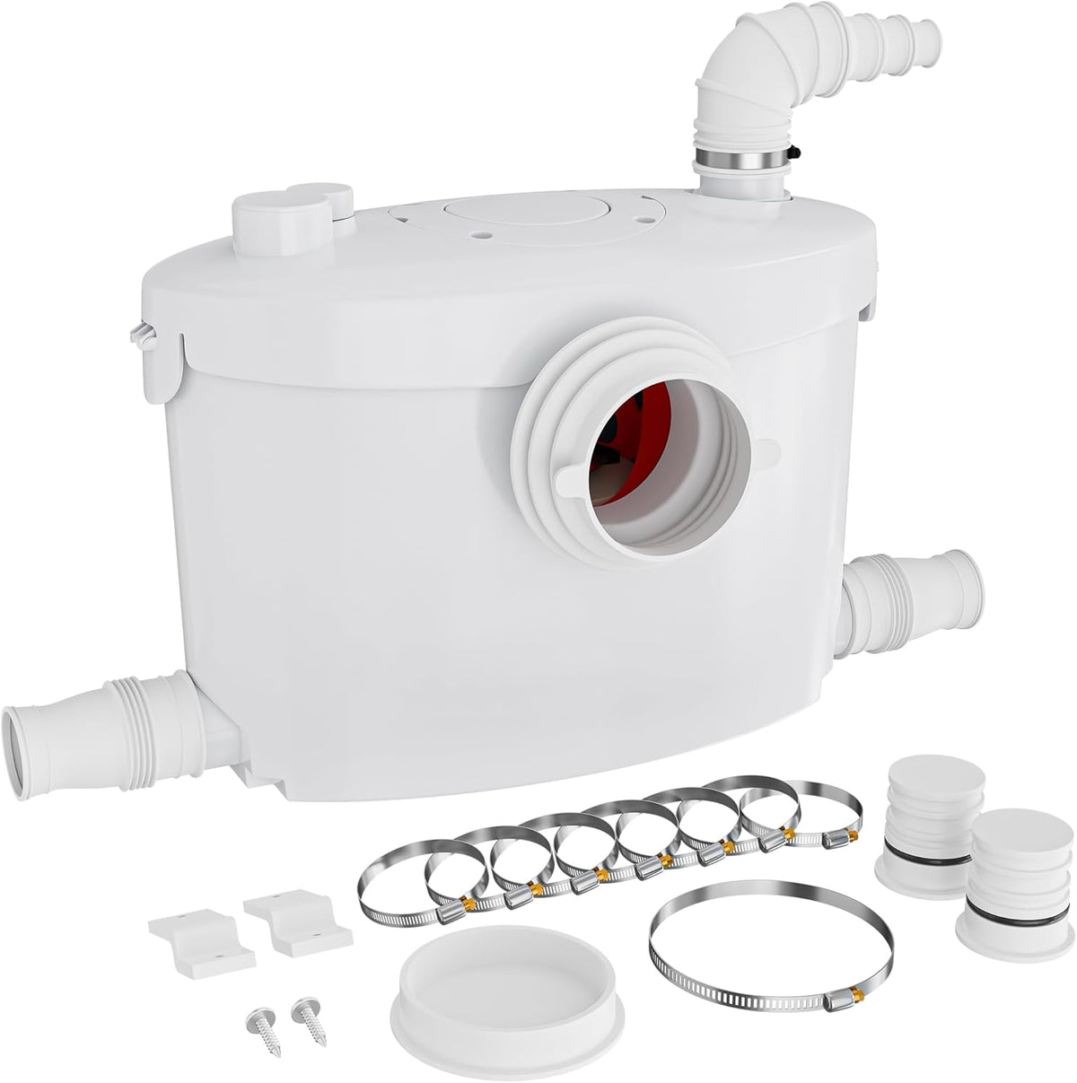 Compacte opvoerinstallatie 4/1 voor afvalwater en fecaliën – Rioolpomp – Fecaliënpomp – Vuilwaterpomp – Afvoerpomp – 400W motor – 145 l/min, opvoerhoogte tot 8,5 m