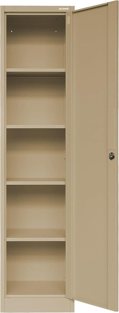 Archiefkast kantoorkast metalen kast opbergkast 4 planken vleugeldeur draaigreep poedercoating metaal 185 cm x 45 cm x 40 cm (beige)