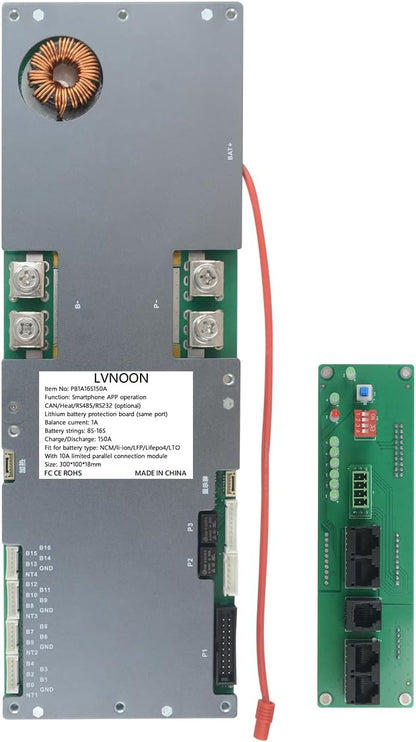 PB1A2A Smart Active Inverter BMS met smartphone-app-bediening voor Li-ion NCM LFP LiFePo4 LTO Battery Management System 7S naar 16S 48V 51.2V 100A 150A 200A Home Energy BMS (PB1A16S150A)