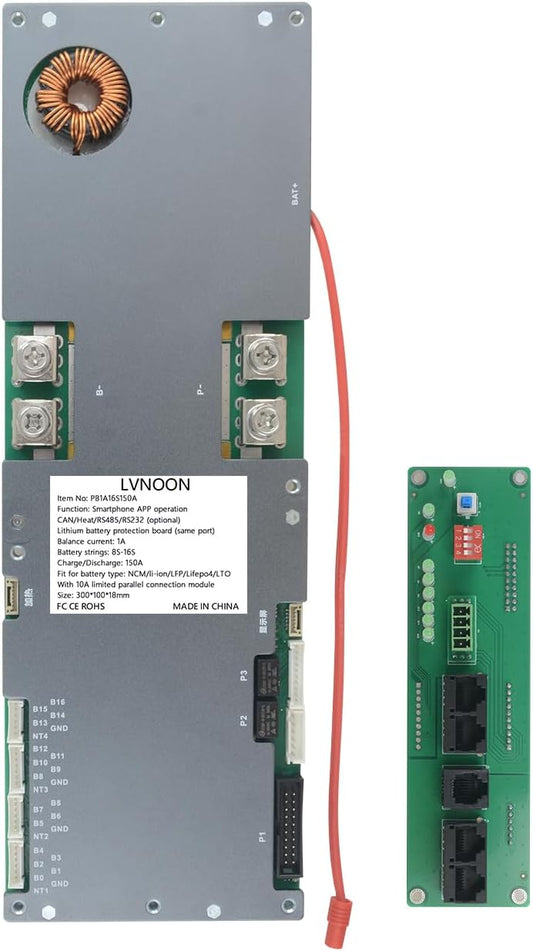 PB1A2A Smart Active Inverter BMS met smartphone-app-bediening voor Li-ion NCM LFP LiFePo4 LTO Battery Management System 7S naar 16S 48V 51.2V 100A 150A 200A Home Energy BMS (PB1A16S150A)