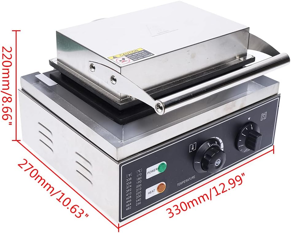 Waffle Iron Waffle Maker Waffle Iron with Thermostat, Waffle Iron, Stainless Steel, Commercial Non-Stick Coating, Waffle Machine, Hot Dog Maker, Corn Dog Waffle Iron for Hot Dog Wausage Muffin - QUORE