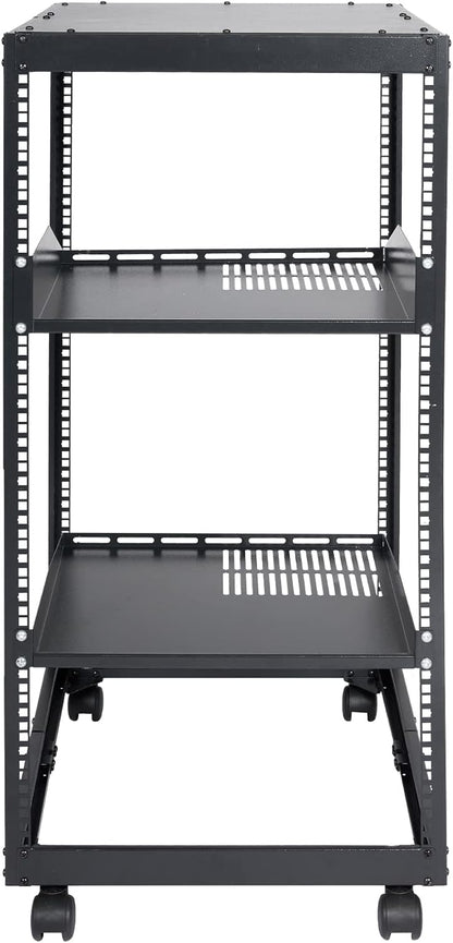 20U Open Frame Server Rack Met Wielen – Serverrack – Netwerkrack – AV-Rack – 19 Inch Rack – Verstelbare Diepte 23 Tot 40 Inch – Draagvermogen Tot 500 Lbs