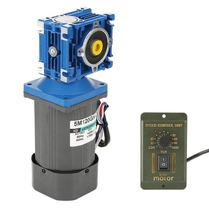 Wormwielmotor – Wormmotor – Tandwielmotor – AC Motor – Snelheidsreductor – 120W 1400 RPM – Zelfremmend Met Instelbare Snelheid En Draairichting