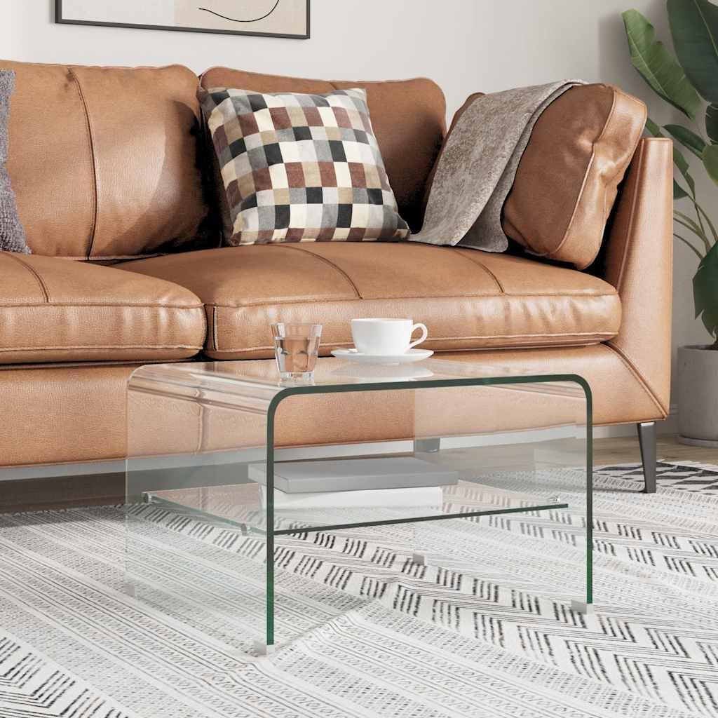 vidaXL Salontafel 50x45x33 cm gehard glas transparant