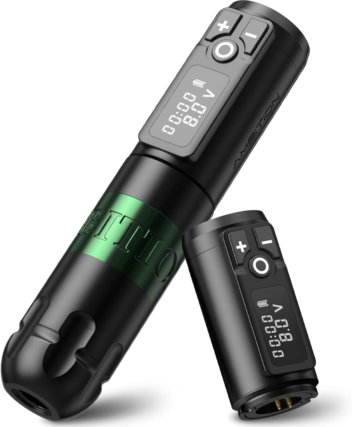 Ambition Soldier Rotating Battery Pen Tattoo Cartridge Machine with 2400mAh Wireless Power Coreless Motor Digital LED Display for Professionals and Beginners Tattoo Artists
