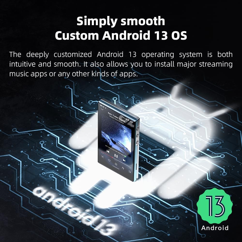 Hi-Res MP3 Speler – Draagbare Muziekspeler – Portable Audio Player – Digitale Audio Speler – Android Muziekspeler – Snapdragon 680 Octa-Core – 12,5 Uur Batterijduur
