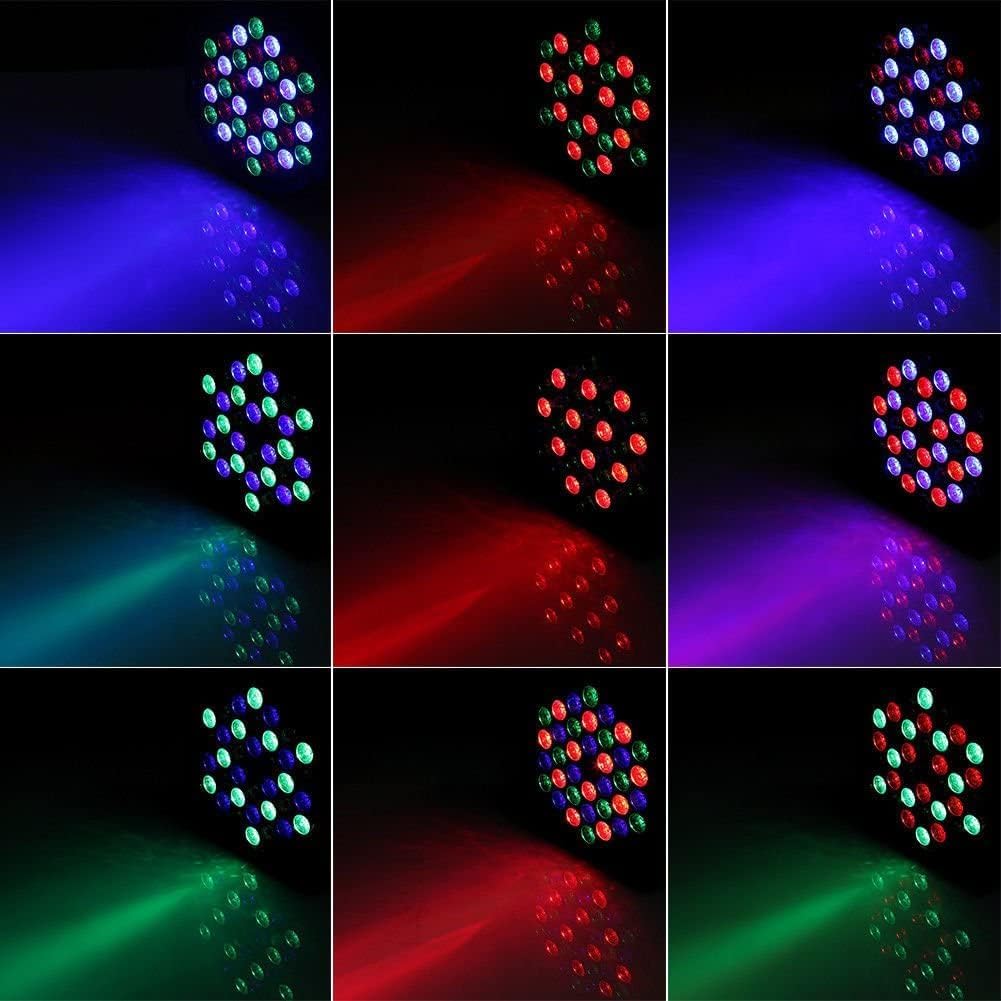 UKing 2PCS Oplaadbare LED PAR -batterij, RGB 36 LED -podium Licht DMX7CH, Party Light 7 Modi Lichte effecten met afstandsbediening voor DJ Disco Wedding Christmas Stage Lighting
