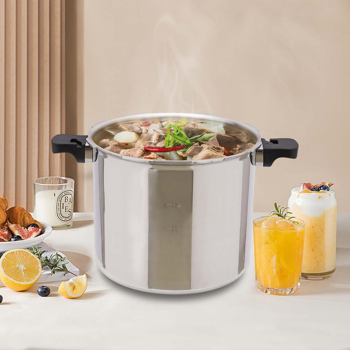 22L Pressure Canner Cooker Kitchen Cookware pressure cooker stainless aluminum steam cooker large capacity canning jug kitchen quick cooking cooking saucepan steamer gas cookers steam pressure pan - QUORE