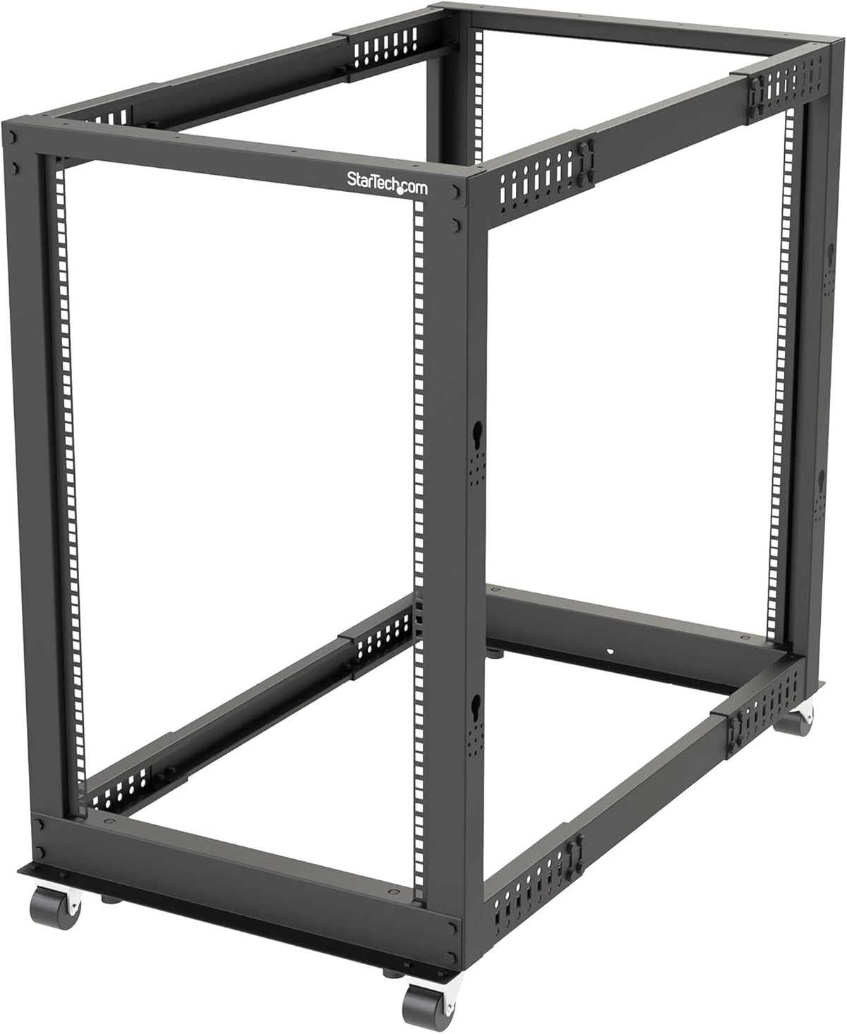 StarTech 18U 4-Post Server Rack, 19in Open Frame Rack met 101cm Montagediepte en 544kg Draagkracht, Mobiel of Vrijstaand IT Rack