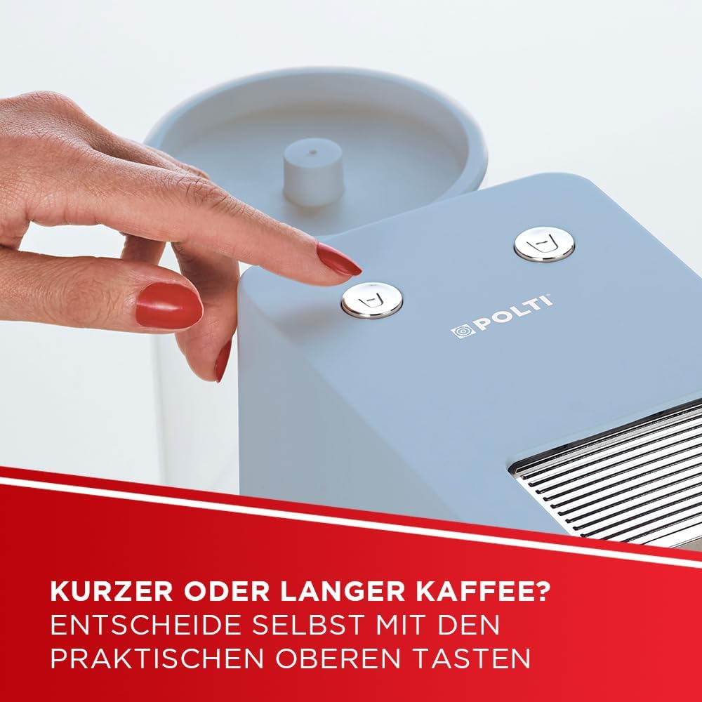 Polti Coffea S15LB Espressomachine compatibel met E.S.E-pads, 44 mm, tank 0,85 l, pompdruk 19 bar, kleur lichtblauw