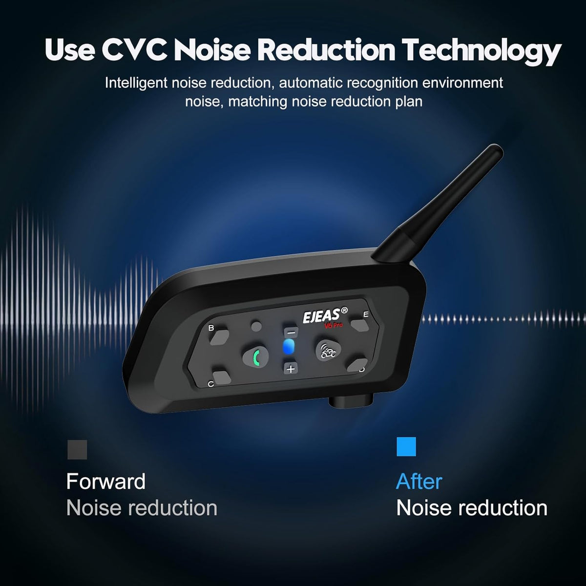 EJEAS V6C 2 stuks professionele voetbal scheidsrechter Bluetooth-intercom, 1200 m, voor 2 personen in duplex voor voetbal- en handbalscheidsrechters