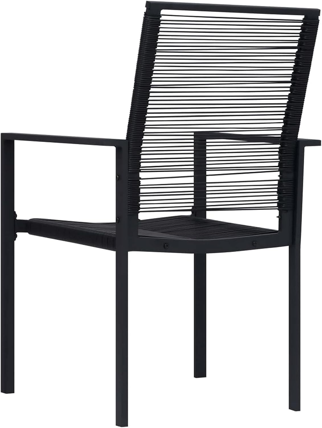 Gecheer Garden Chairs Set Armchair Outdoor Patio Dining Armchair with Aluminum Frame 4pcs PVC Rattan Black Outdoor Chairs - QUORE