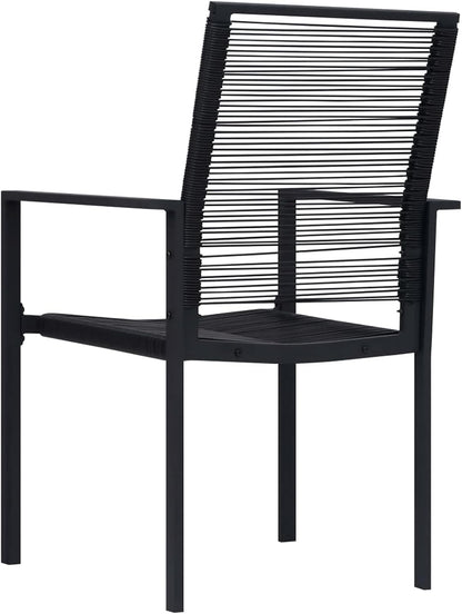 Gecheer Garden Chairs Set Armchair Outdoor Patio Dining Armchair with Aluminum Frame 4pcs PVC Rattan Black Outdoor Chairs - QUORE
